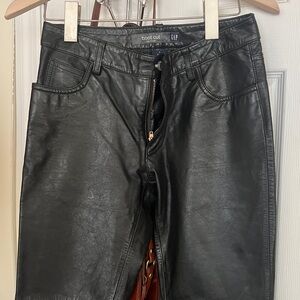 Genuine Leather Boot Cut Pants